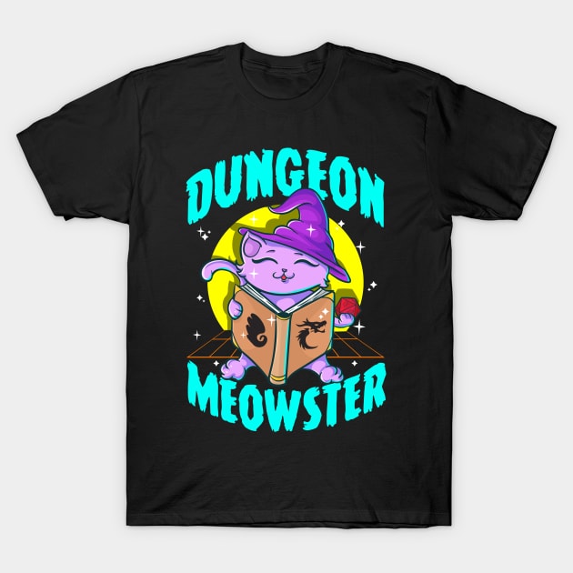 Cute & Funny Dungeon Meowster Gamer Cat Pun T-Shirt by theperfectpresents